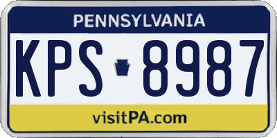 PA license plate KPS8987