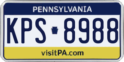 PA license plate KPS8988