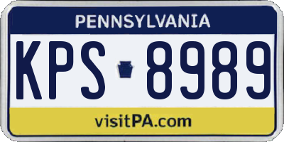 PA license plate KPS8989