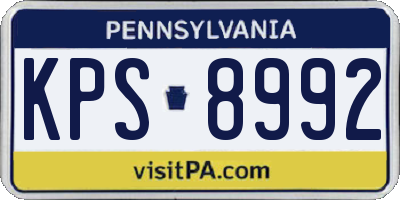 PA license plate KPS8992