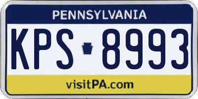 PA license plate KPS8993