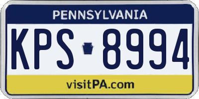 PA license plate KPS8994
