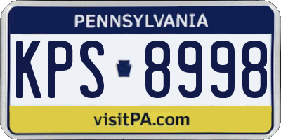 PA license plate KPS8998