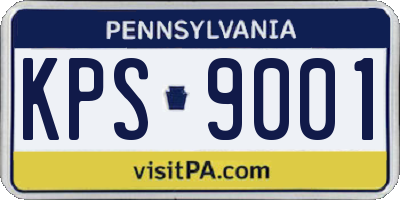 PA license plate KPS9001