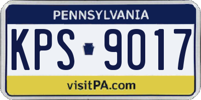 PA license plate KPS9017