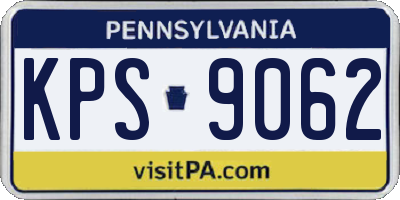 PA license plate KPS9062