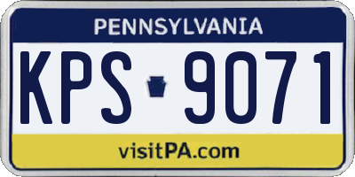 PA license plate KPS9071