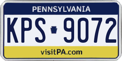 PA license plate KPS9072