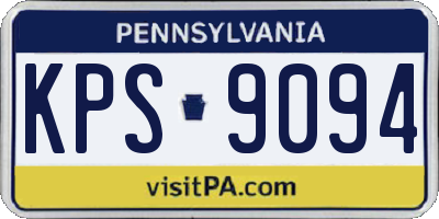 PA license plate KPS9094