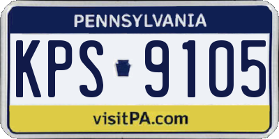 PA license plate KPS9105
