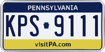 PA license plate KPS9111