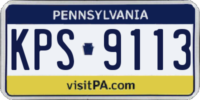 PA license plate KPS9113