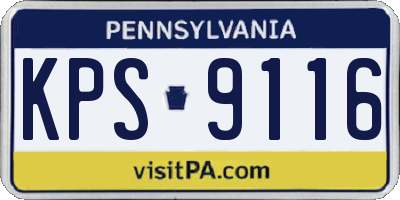 PA license plate KPS9116