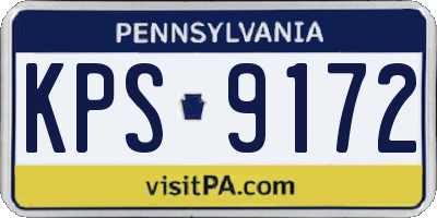PA license plate KPS9172