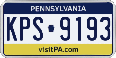 PA license plate KPS9193