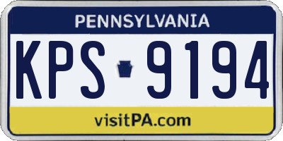 PA license plate KPS9194