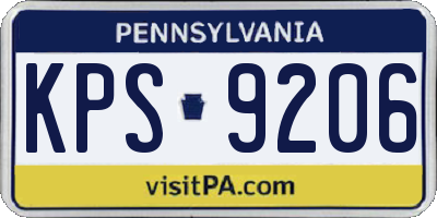 PA license plate KPS9206