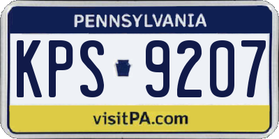 PA license plate KPS9207