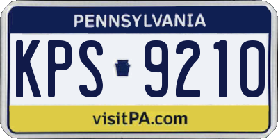 PA license plate KPS9210