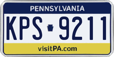 PA license plate KPS9211