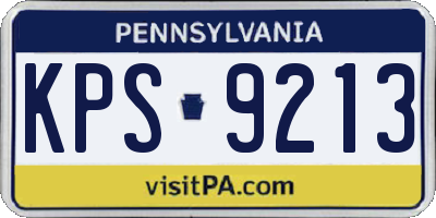 PA license plate KPS9213