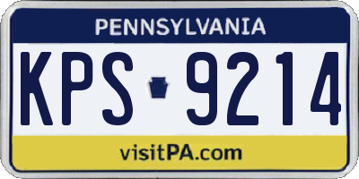 PA license plate KPS9214