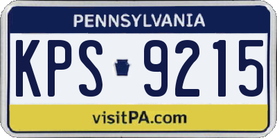 PA license plate KPS9215
