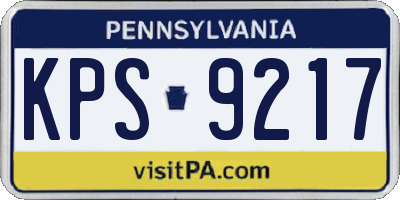 PA license plate KPS9217
