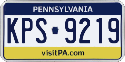 PA license plate KPS9219