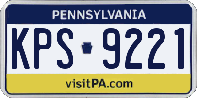 PA license plate KPS9221