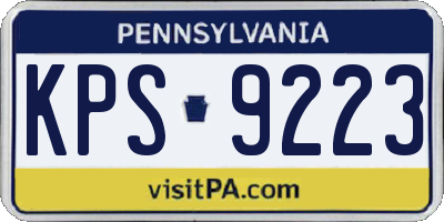 PA license plate KPS9223