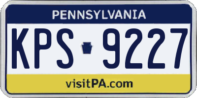 PA license plate KPS9227