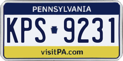 PA license plate KPS9231