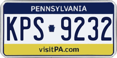 PA license plate KPS9232