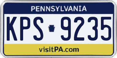 PA license plate KPS9235