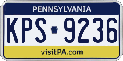 PA license plate KPS9236