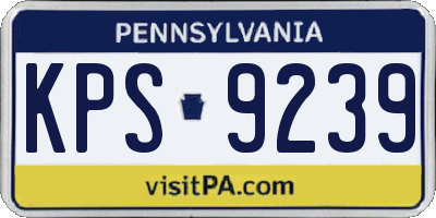 PA license plate KPS9239