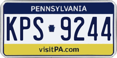 PA license plate KPS9244