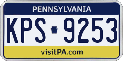 PA license plate KPS9253