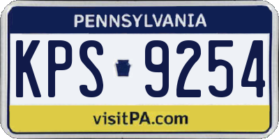 PA license plate KPS9254