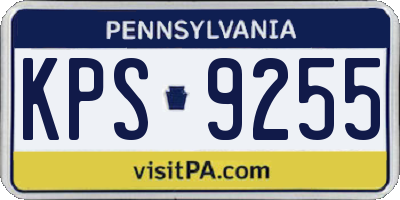 PA license plate KPS9255