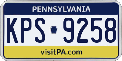 PA license plate KPS9258