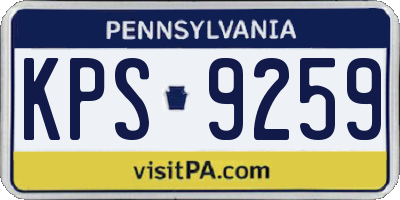 PA license plate KPS9259