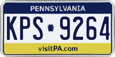 PA license plate KPS9264