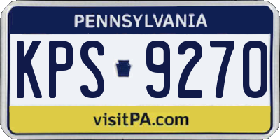 PA license plate KPS9270