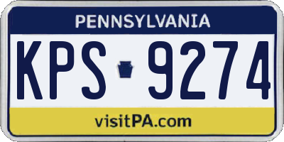 PA license plate KPS9274