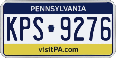 PA license plate KPS9276
