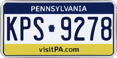 PA license plate KPS9278