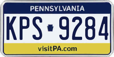 PA license plate KPS9284