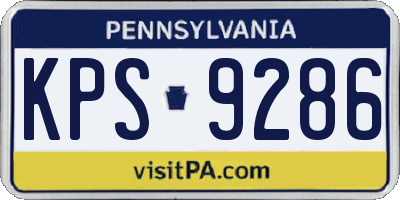 PA license plate KPS9286